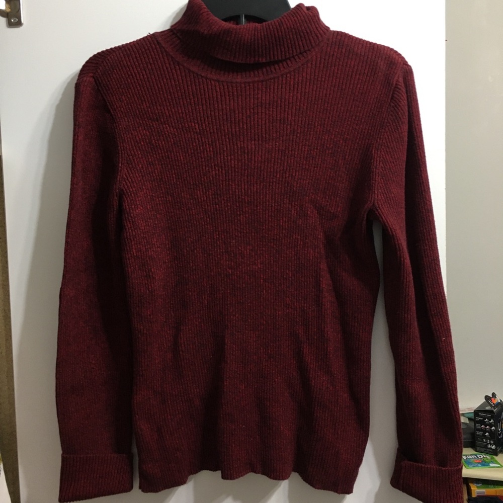 Red turtleneck